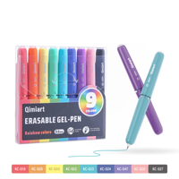 Ensemble de stylos gel effaçables arc-en-ciel en plastique, multicolores, 0,6 mm, stylos à friction, fournitures scolaires pour étudiants, dessin, journalisation
