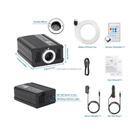 Lumière optique ciel étoilé RVBW LED 16W 3m 300 fibres de 0,75 mm de diamètre, 6 couleurs changeantes, roue de couleurs scintillante, contrôle par application/télécommande