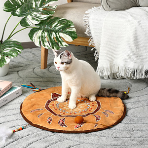 Atacado gato zero mat pet gato jogar jogos mat scratcher multi-função cama estilo boêmio tapete - Product Image 4