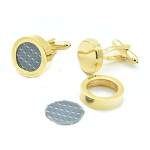 Bán buôn vàng bạc tự làm vải da chủ hộp ảnh trống Khuy măng sét tùy chỉnh phù hợp với TUXEDO Áo sơ mi phụ kiện trang sức Cuff liên kết - Product Image 1