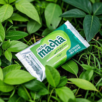 Sachet d'emballage personnalisé en papier kraft vert brillant laminé avec fermeture éclair pour poudre de thé matcha