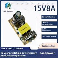 Alimentation à découpage à cadre ouvert 15V 8A 120W AC/DC, pilote LED industriel SMPS pour équipement d'éclairage CCTV Qida Electronics 87%
