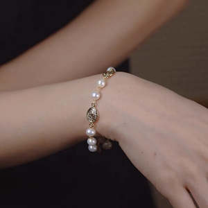 Pulsera de perlas naturales de agua dulce hecha a mano WENCHI, colección de bloggers de moda, 30g - Product Image 2