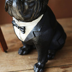 Figurine en résine de <span class=keywords><strong>bouledogue</strong></span> <span class=keywords><strong>noir</strong></span> faite à la main, en costume formel, décoration de bureau, cadeau unique pour hommes et amateurs d'affaires - Product Image 5
