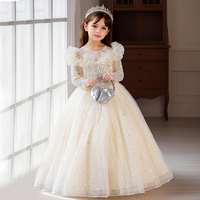 Robe de soirée pour filles transfrontalière, style européen et américain, blanche, pour demoiselle d'honneur, mariage, banquet, anniversaire, princesse, en maille à volants