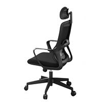 Chaise de bureau exécutive moderne, fonction réglable et extensible, structure en acier inoxydable, pieds en plastique, dossier en maille, pivotante, pour chambre et école