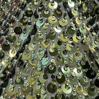 Tissu de fête luxueux écologique 2026, style européen et américain, avec dentelle, sequins, broderie et perles, personnalisable OEM, échantillon gratuit