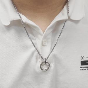 Mặt dây chuyền vòng đôi Mobius unisex, phong cách thể thao, thời thượng, cá tính, đơn giản, phong cách hip-hop nam, mặt dây chuyền đồng hình tròn, dây chuyền nam - Product Image 3
