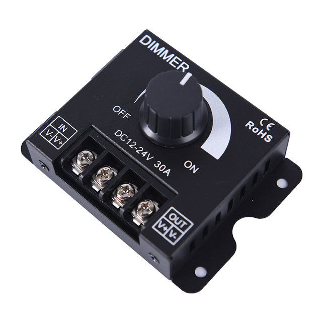 LED Dimmer Adjustable Brightness Lamp Bulb Strip Driver Single Color Light Power Supply Controller 30A DC 12V 24V 360W