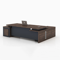 Bureau de direction en bois massif de luxe Wood Boss, bureau debout extensible avec garantie de 5 ans