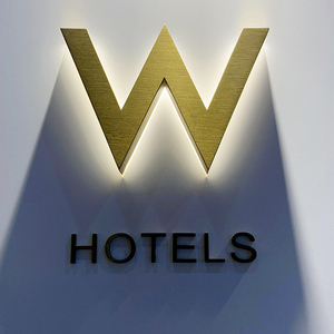 Acrylic 3D Thư ký trong nhà Backlit 3D Acrylic thư ký thép không gỉ chữ Acrylic Logo Backlit kênh dấu hiệu kinh doanh - Product Image 3