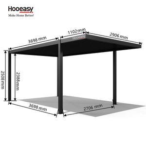 Hooeasy UV Anti Pare-Soleil Imperméable Protection Coupe-Vent Voiture Gazebo Métal Extérieur Aluminium Pergola Garages Auvents <span class=keywords><strong>Carports</strong></span> - Product Image 6