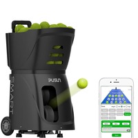 Lanzador de Pelotas de Tenis Automático Inteligente Pusun, Controlado por Aplicación, Capacidad para 120 Pelotas, Metales ABS Duraderos, Portátil