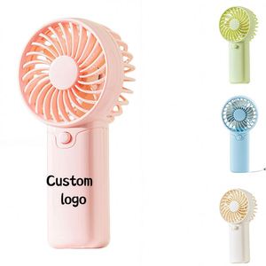 Custom Logo Mini Portable Fan Handheld Battery Operated Portable <b>Small</b> Fans for Summer Travel Beach Indoor Outdoor Cooling Gift - Product Image 1