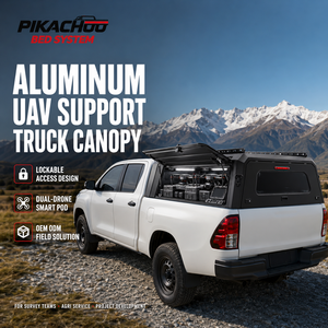 Cubierta de Aluminio Impermeable Personalizada para Camioneta Toyota Hilux <span class=keywords><strong>ROGO</strong></span> Doble Cabina, Cubierta Rígida para Uso en Campo con UAV - Product Image 1