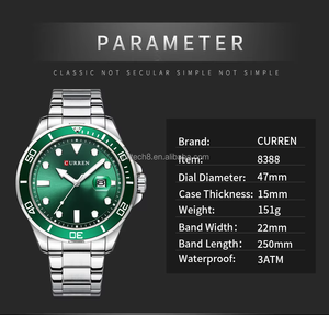 Montre de luxe Curren 8388, montre de mode dorée pour homme, étanche, montre-bracelet en acier inoxydable à quartz pour homme - Product Image 5
