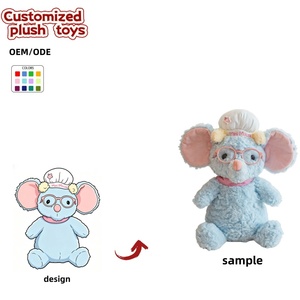 Peluche de Ratón Chef Personalizado OEM/ODM - Adorable Ratón Azul de Peluche con Gorro de Chef y Gafas - Product Image 1