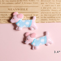 Charmes en résine pour animaux de compagnie, chiots mignons et plats, dessin animé, accessoires pour téléphone portable, pince à cheveux, autocollant pour réfrigérateur