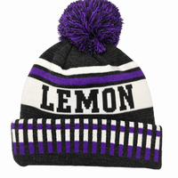 Chapeau en tricot rétro à rayures contrastées avec pompon, chapeau polyvalent à rayures multicolores, chaud et confortable pour les activités de plein air