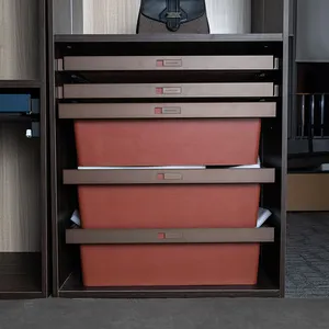 Màu đỏ banluge da tủ quần áo lưu trữ Quần Áo Giỏ tủ quần áo kéo ra ngăn kéo giỏ - Product Image 1