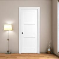 Portes d'intérieur en bois MDF apprêté blanc 36x80 entièrement finies Portes d'intérieur Design moderne avec bois massif prémonté pour maisons