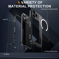 Coque de protection transparente antichoc magnétique 3-en-1 JUNBO pour iPhone 18 17 16 15 Pro Max compatible avec la charge sans fil