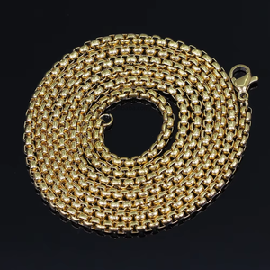 Cadena de Perlas Cuadradas de 3 mm, Joyería Hip-hop de Acero Inoxidable Electrochapado con Cadena, Cadena de Maíz Collar Lijing de Moda Tanjing - Product Image 4