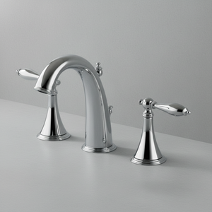 Robinet de lavabo moderne en laiton chromé or 59-1 avec trois trous et deux poignées pour eau chaude et froide - Product Image 3