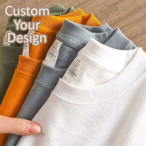 高品質無地ヘビー級コットンTシャツカスタムデザインロゴデジタルプリントTシャツ男性用 - Product Image 4