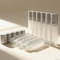 Flacon roll-on de luxe en verre en forme d'écaille de poisson de 10 ml pour emballage de parfum avec couvercle en bois