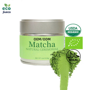 Thé matcha biologique de qualité supérieure, certifié cérémonial, en poudre, 30g, boîte métallique sous vide, emballage sous sachet. - Product Image 1