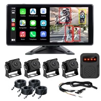 Enregistreur DVR automatique sans fil WiFi AHD 10.36, compatible Apple Carplay et Android, caméra de recul 1080p, écran partagé 1080p pour angles morts
