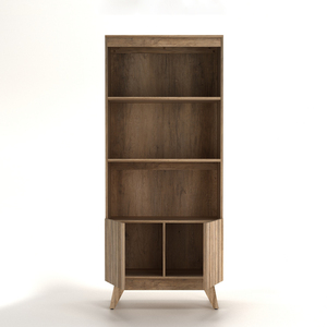 Librero Alto Moderno de Madera de Roble Canyon, Mueble de Almacenamiento y Exhibición para Sala de Estar - Product Image 3