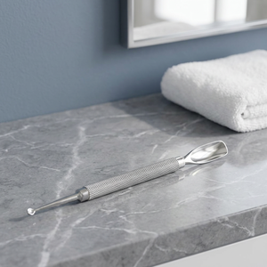 Outil de Dissolvant de Vernis à Ongles en Gel avec Logo Personnalisé Cuillère à Gouge en Acier Inoxydable 9mm Poussoir à Cuticules Double Extrémité Morte Peau - Product Image 4