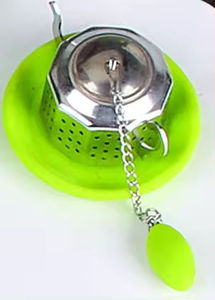 Juego de utensilios populares Oem 2004 Infusor de té de silicona <span class=keywords><strong>verde</strong></span> y bolsas de té vacías Precio de máquina de embalaje de metal y plástico de malla - Product Image 3