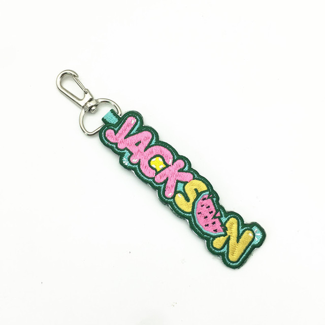 WS Custom Embroidery Felt Logo Jet Tag Keychain Silk Screen Printing Motorcycle Car Anime Key Tags