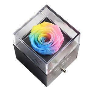 <span class=keywords><strong>La</strong></span> <span class=keywords><strong>Belle</strong></span> <span class=keywords><strong>et</strong></span> <span class=keywords><strong>la</strong></span> Bête <span class=keywords><strong>Rose</strong></span> <span class=keywords><strong>Rouge</strong></span> avec Pétales Tombés dans un Dôme de Verre Anniversaire Noël Saint Valentin Cadeau du Nouvel An Base en Bois - Product Image 6