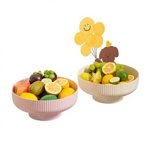 Fruit Bowl Set Plastic 2 Pcs Easy To Clean <b>For</b> <b>Kitchen</b> Living Room Fruit <b>Vegetable</b> <b>Storage</b> Dish - Product Image 1