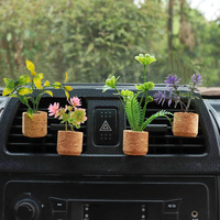 Diffuseur de parfum pour voiture en liège biodégradable, design moderne en forme de jolie fleur en pot, à clipser sur la grille d'aération, variété de parfums