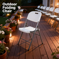 Chaise pliante portable en plastique blanc moulé par soufflage pour sièges intérieurs