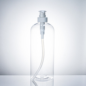 Bouteille ronde transparente 1l 32 oz, 1000ml, 32 oz, avec pompe à Lotion, blanche et <span class=keywords><strong>noire</strong></span>, ensemble imprimé personnalisé, pour shampooing, pet - Product Image 5