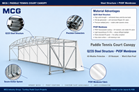 Toit rétractable électrique pour terrain de padel MCG, structure en acier, extérieur, imperméable, taille personnalisée, FIP