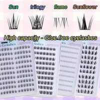 Cils en grappe autocollants en gros sans colle, volume individuel, réutilisables, pose rapide