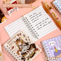Carnet de notes A7 à spirale, motif dessin animé mignon, pour élèves du primaire, format de poche, portable, mini journal, bloc-notes, cadeau