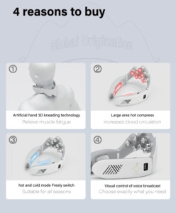 OEM Smart Pain Relief <strong>Shiatsu</strong> Electric Neck Massager With Heating Cooler - Product Image 6