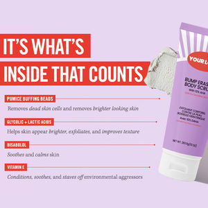 Gommage corporel Bump Eraser 10% AHA Exfoliant Kératose pilaire Poils incarnés Acide glycolique Lisse la peau rugueuse et bosselée - Product Image 2