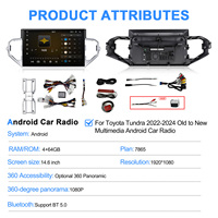 NaviHua Upgrade Autoradio Android 14,6 pouces, système multimédia Carplay Auto, GPS DSP, unité principale pour Toyota Tundra Sequoia 2022-2024