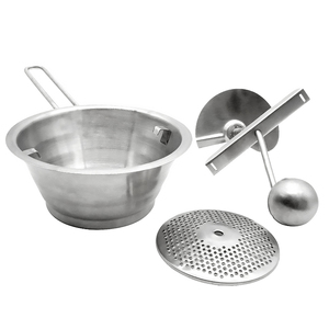 Moulin à aliments rotatif en acier inoxydable avec 3 disques interchangeables, fonctionnement manuel, lavage à la main uniquement, pour purée, <span class=keywords><strong>soupe</strong></span>, aliments pour bébés - Product Image 6