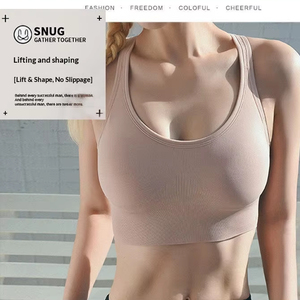 Sujetadores deportivos sin aros para mujer, con cierre trasero ajustable, amortiguadores, sin costuras, para yoga y deporte, con diseño cruzado. Venta al por mayor. - Product Image 6