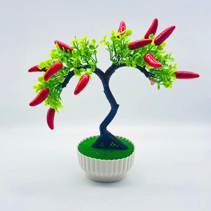 Árbol Bonsái Artificial de Granada, Tamaño Pequeño para Mesa, Flores de Plástico, Planta Decorativa, Adorno - Product Image 3